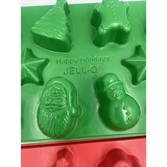 Vintage 1997 JELL-O Jello Jigglers Molds Christmas Holidays Santa Set Of 2 - Picture 3 of 5